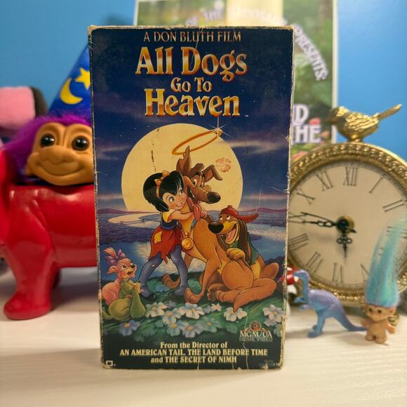 All Dogs Go to Heaven 1989 VHS Movie Tape & Sleeve Tested Working - Picture 1 of 3